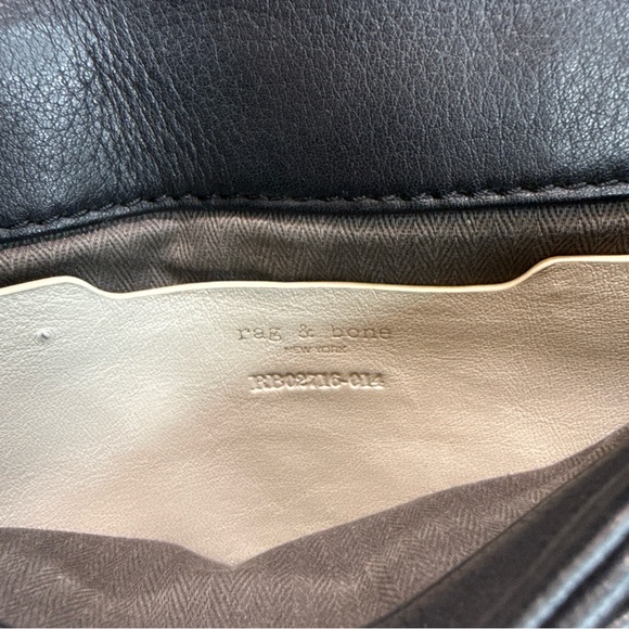 Rag & Bone Pilot Textured Leather Crossbody Black/Iron Mini Messenger Bag - Picture 10 of 16